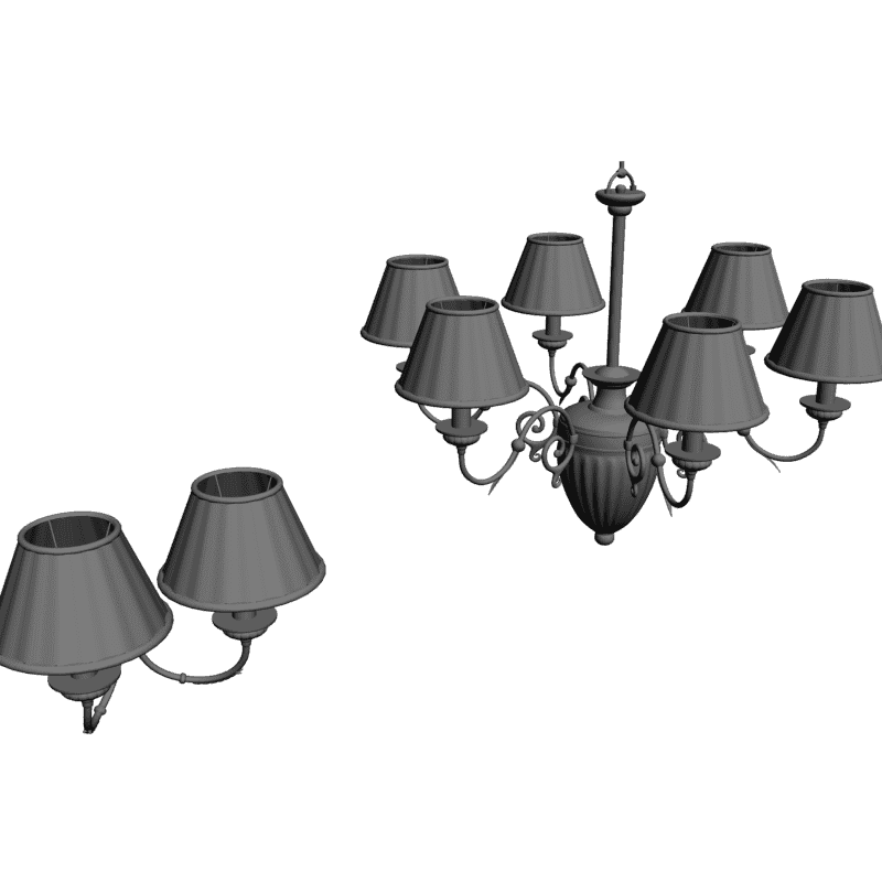 картинка Люстра + бра H6-072 3D-STL.COM