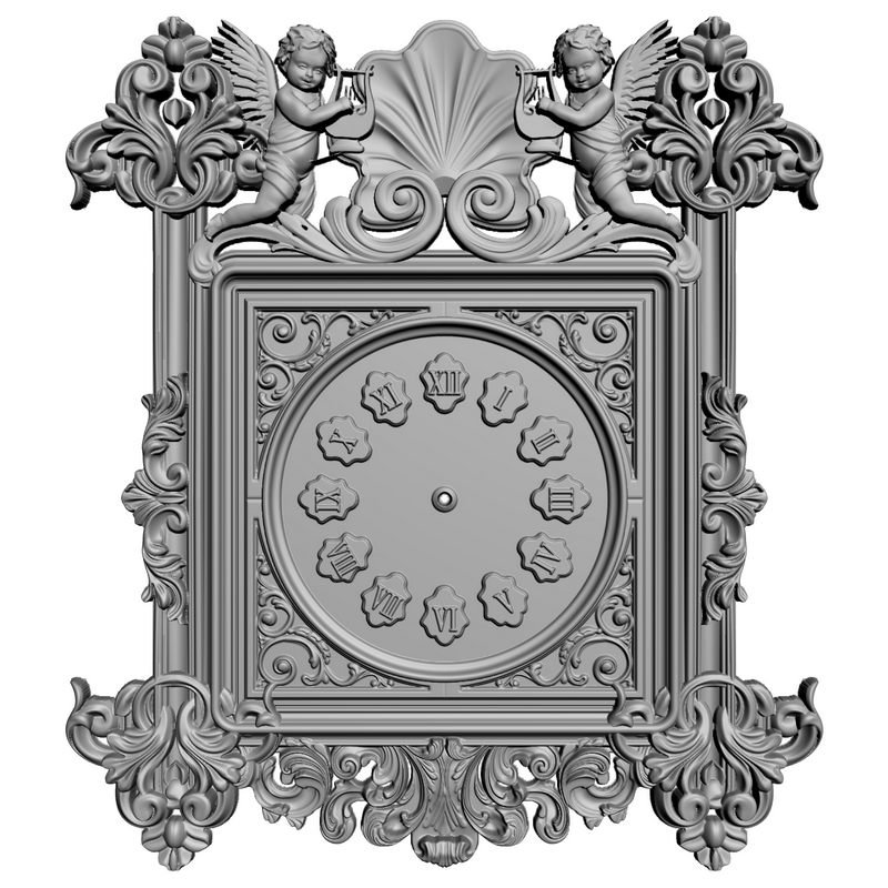 картинка Часы с ангелочками P3-009 3D-STL.COM