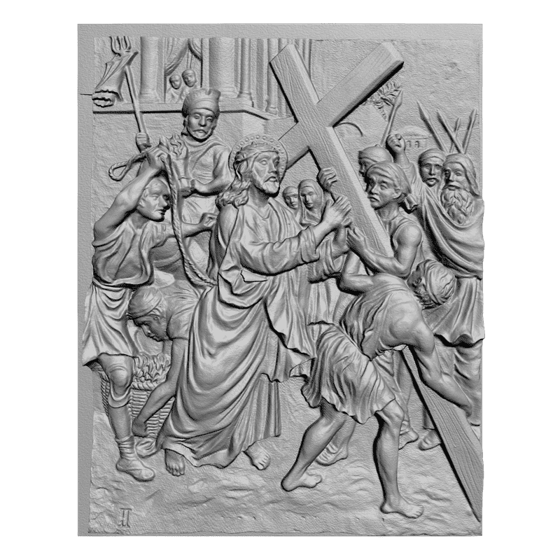картинка Иисус с крестом D12-198 3D-STL.COM