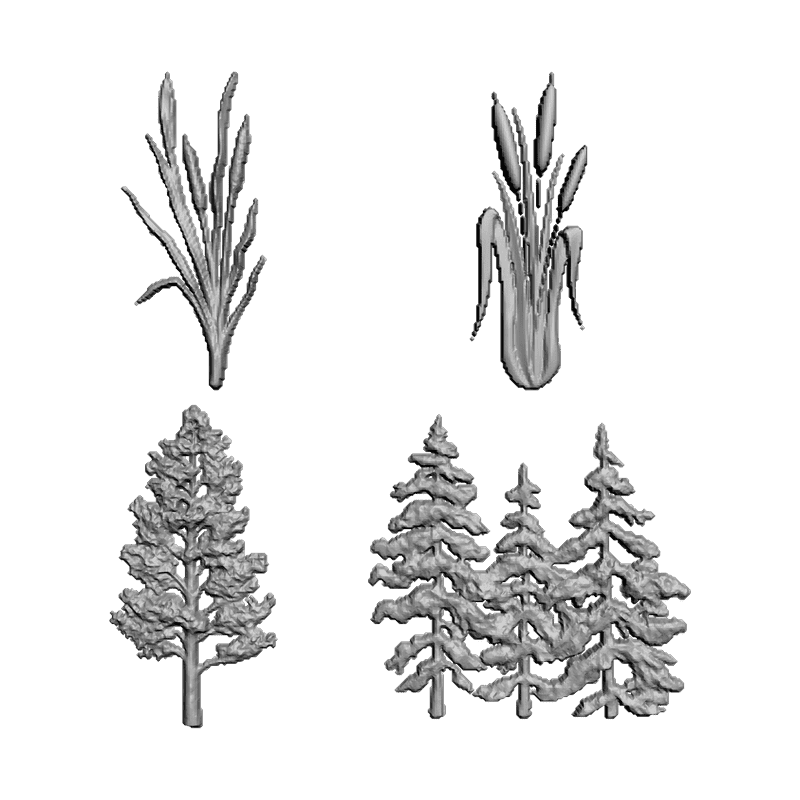 картинка Дерево. Набор №3 F4-013 3D-STL.COM