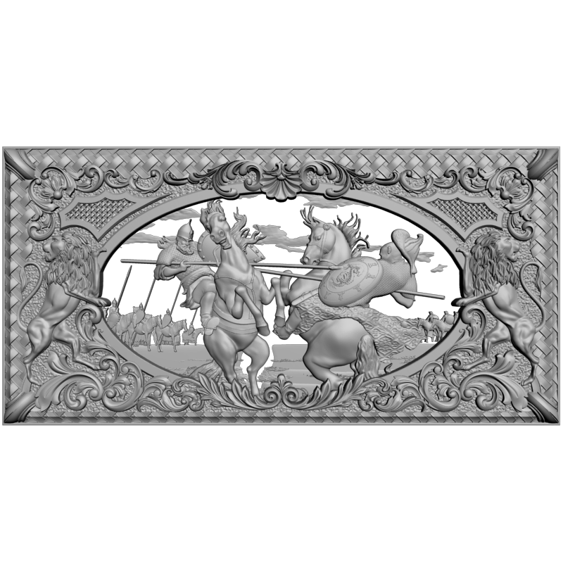 картинка Нарды Битва Челубея с Пересветом PI2-104 3D-STL.COM