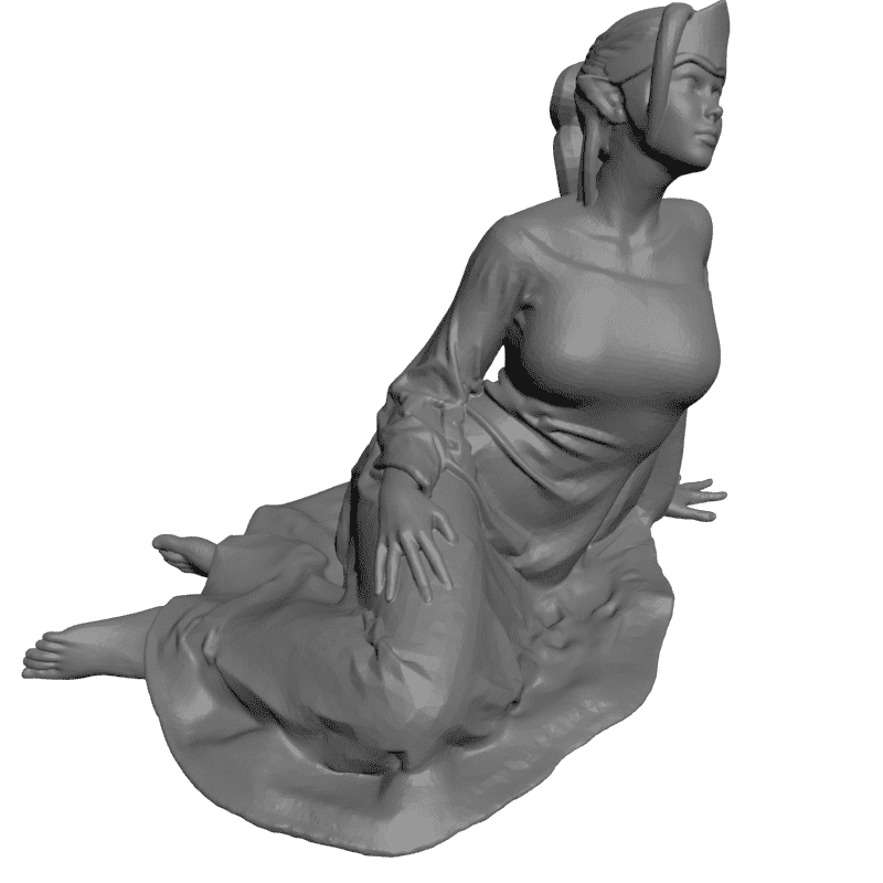 картинка Девушка сидит на полу L3-146 3D-STL.COM