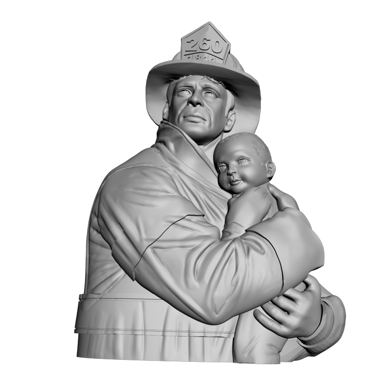 картинка Пожарный и малыш L1-123 3D-STL.COM