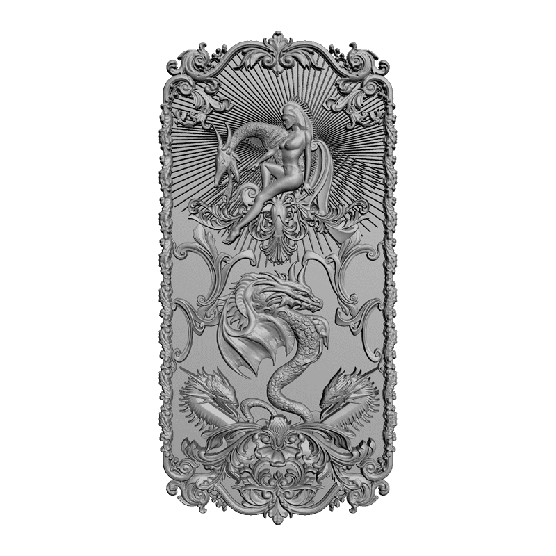 картинка Дракон и красавица PI2-017 3D-STL.COM