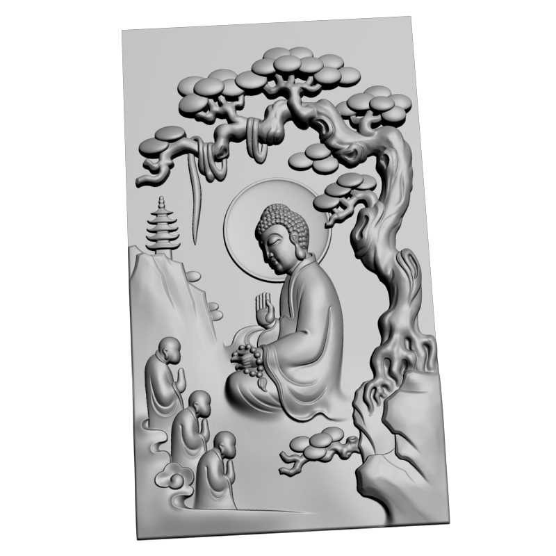 картинка Будда под сосной V9-091 3D-STL.COM