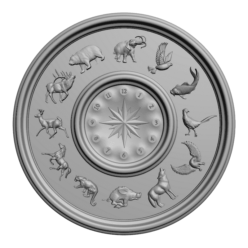 картинка Часы с фигурками животных P3-008 3D-STL.COM