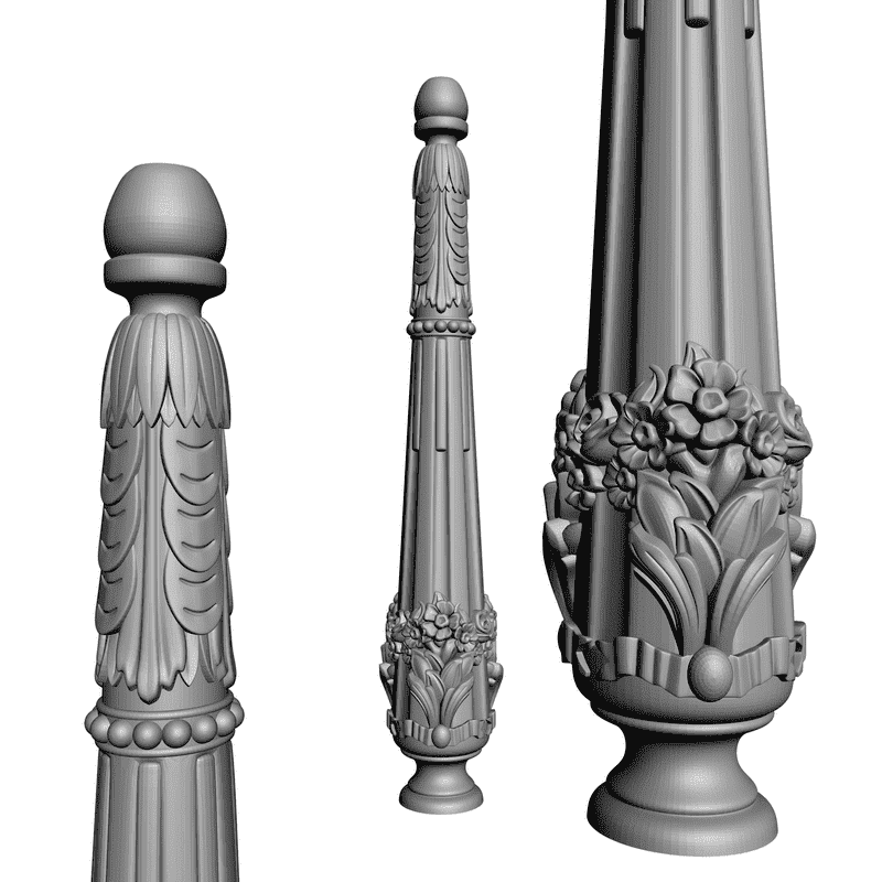 картинка Столб резной D17-010 3D-STL.COM