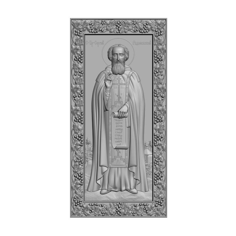 картинка Икона Святого преподобного Сергия Радо V3-437 3D-STL.COM