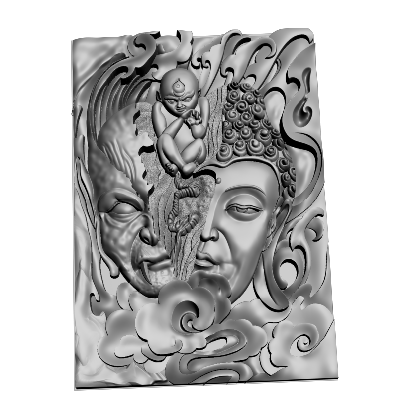 картинка Будда и Демон V9-092 3D-STL.COM