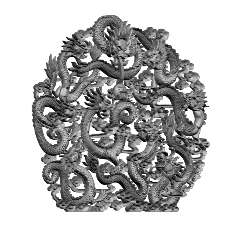 картинка Девять китайских драконов D12-474 3D-STL.COM
