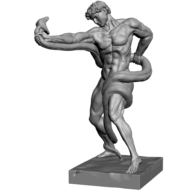 картинка Борьба со змеёй L3-264 3D-STL.COM