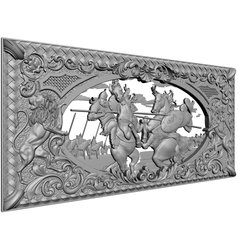 картинка Нарды Битва Челубея с Пересветом PI2-104 3D-STL.COM