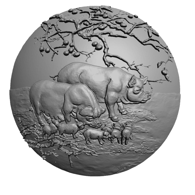 картинка Свиньи и поросята D12-431 3D-STL.COM