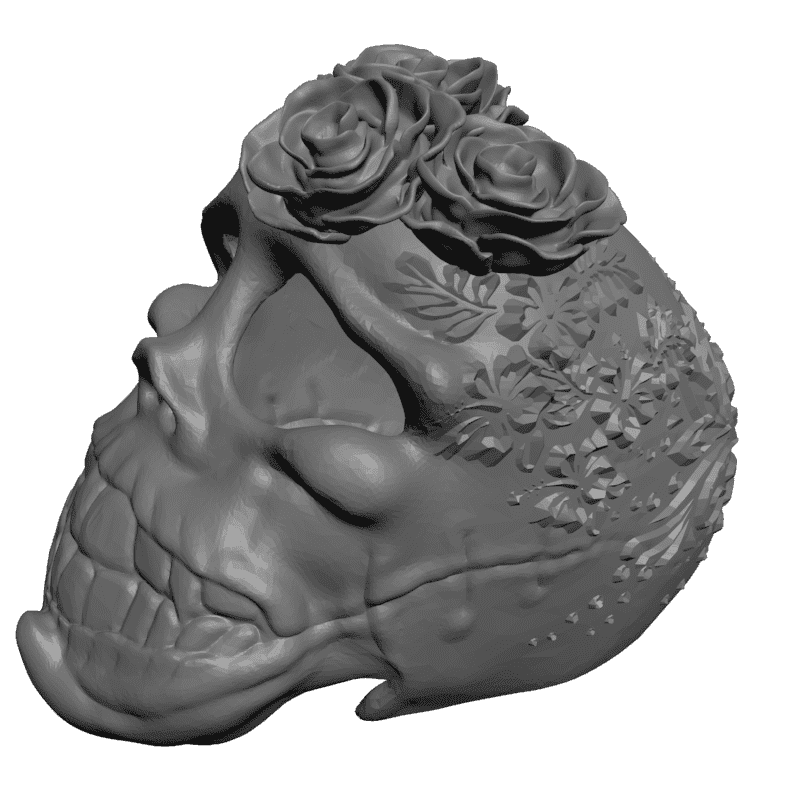 картинка Цветок Череп Искусство L5-042 3D-STL.COM