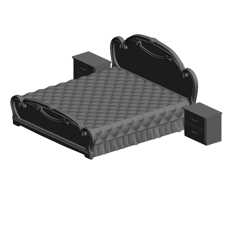 картинка Кровать с тумбочками M4-112 3D-STL.COM