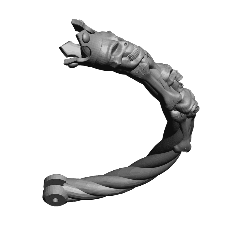 картинка  2 детали. Браслет Череп RY1-007 3D-STL.COM