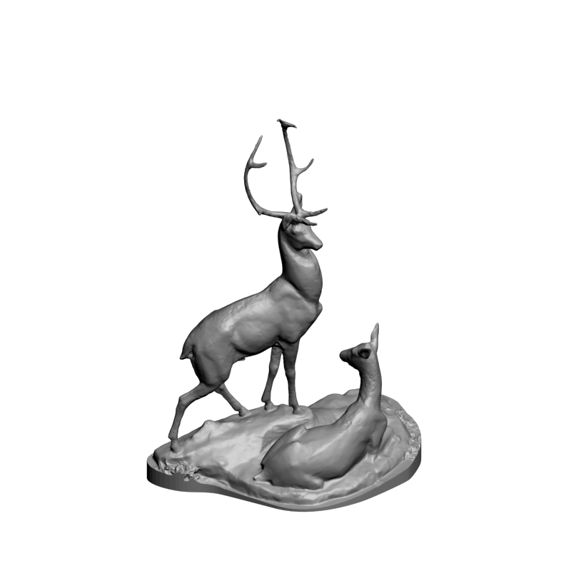 картинка два оленя фигурка F1-315 3D-STL.COM