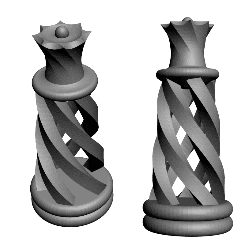 картинка Набор шахмат. Спиральные PI3-089 3D-STL.COM