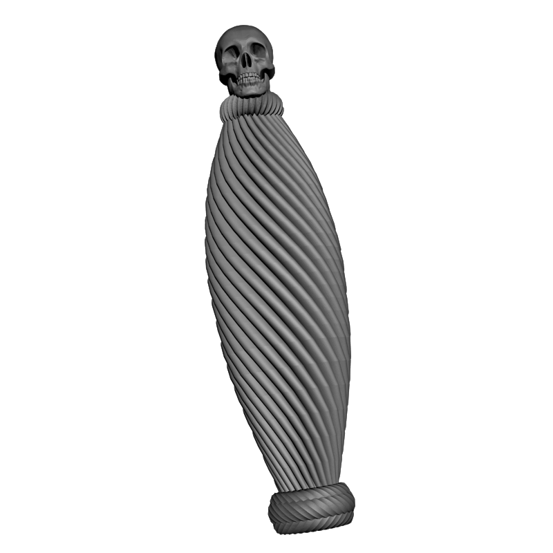 картинка Рукоятка с черепом RO3-025 3D-STL.COM