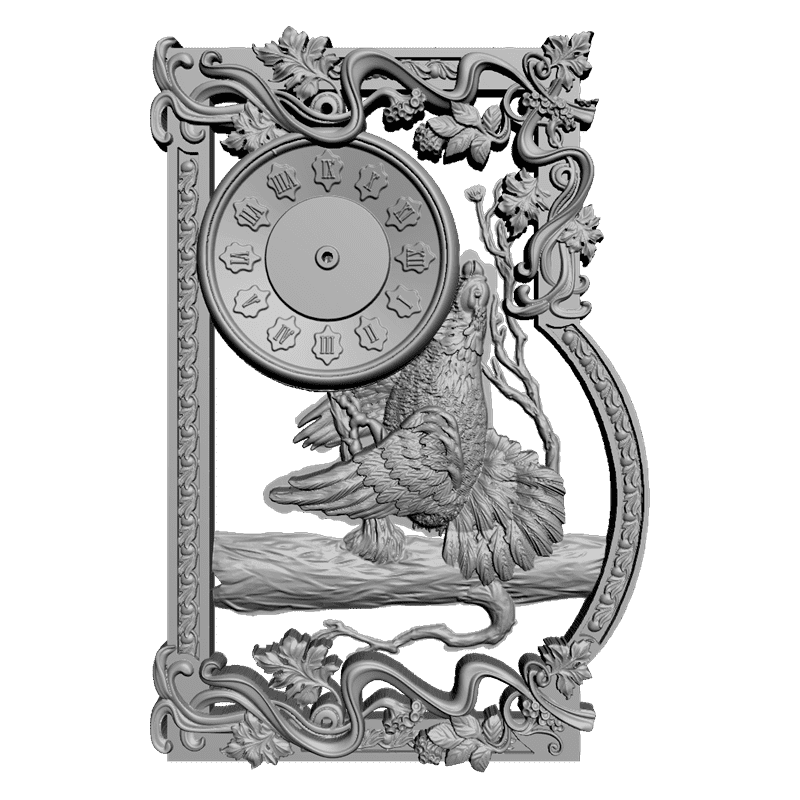 картинка Часы с глухарём P3-028 3D-STL.COM