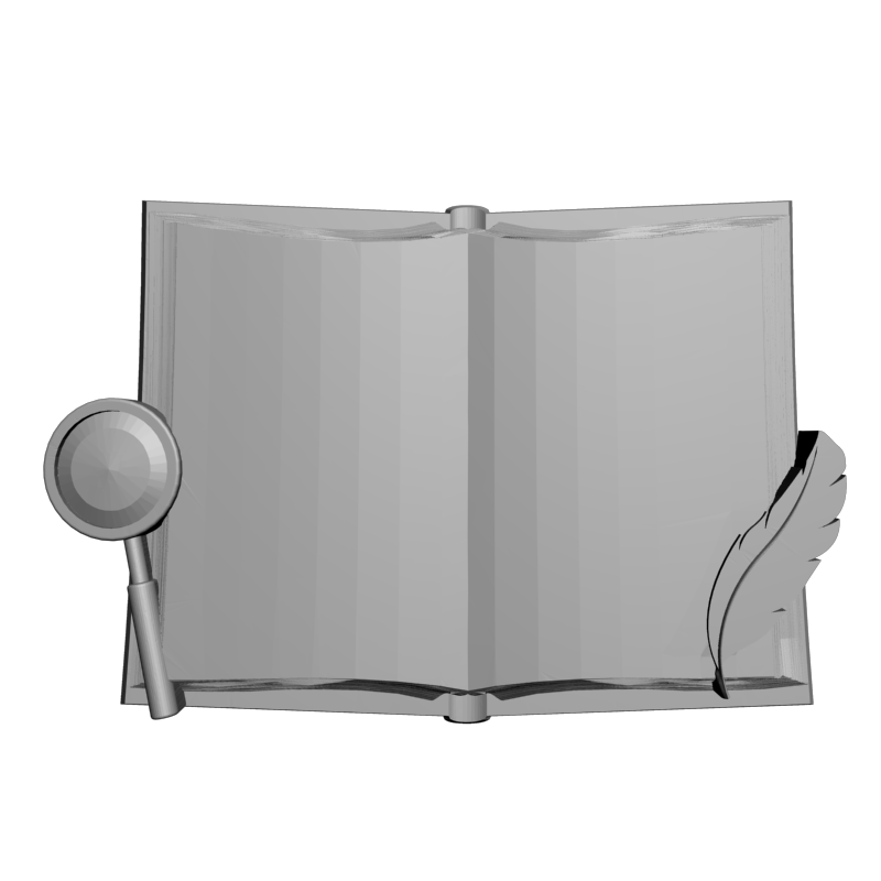 картинка Книга с пером и лупой P4-580 3D-STL.COM