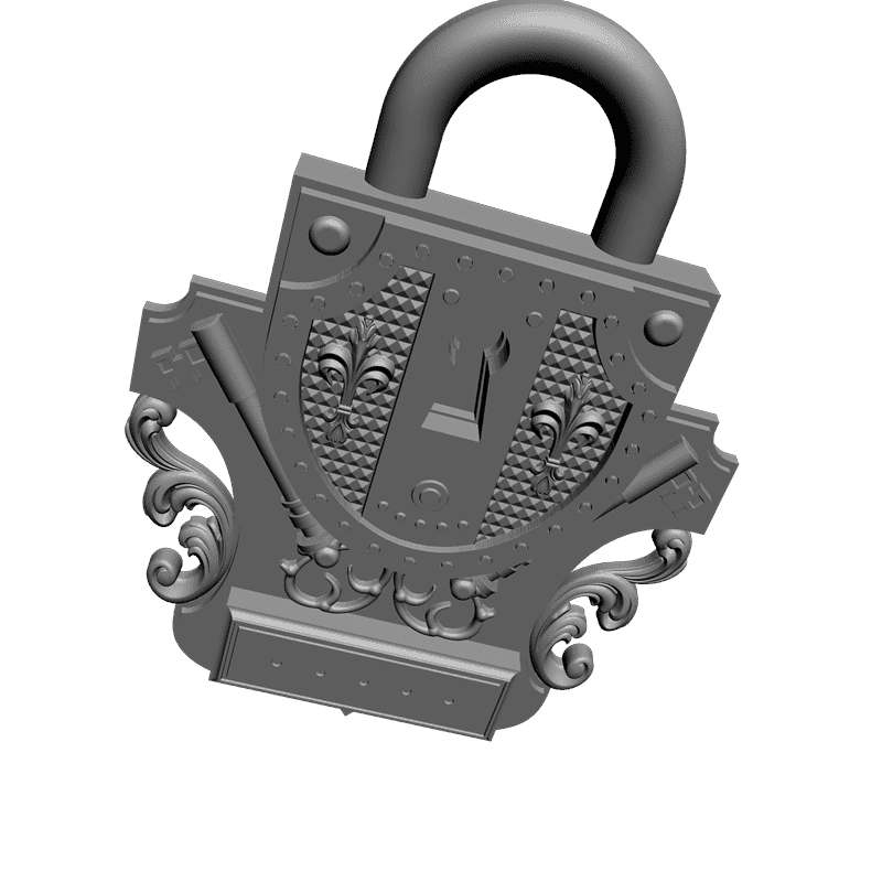 картинка Ключница замок P4-036 3D-STL.COM
