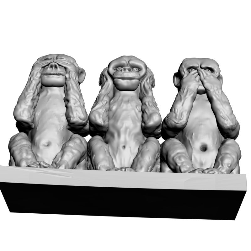 картинка Три обезьянки F1-250 3D-STL.COM