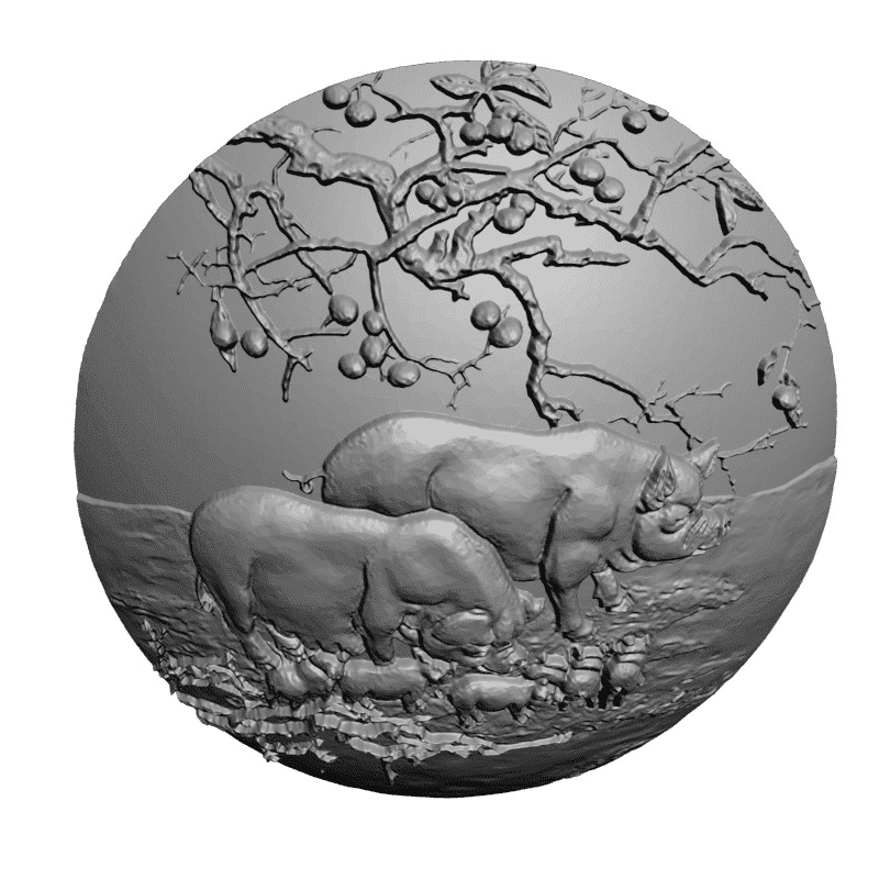 картинка Свиньи и поросята D12-431 3D-STL.COM