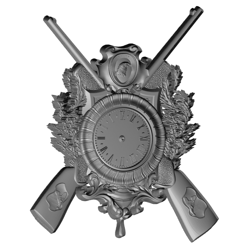 картинка Часы с ружьями P3-145 3D-STL.COM