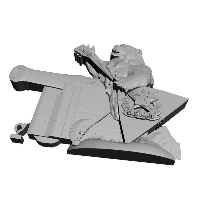 картинка 23 февраля медведь на мотоцикле RP5-014 3D-STL.COM