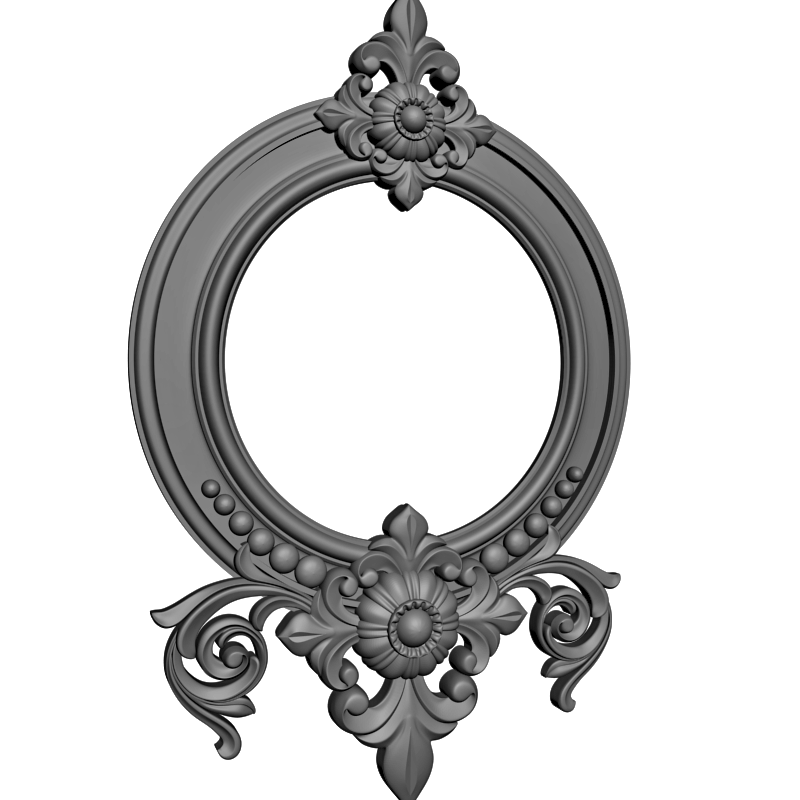картинка Рама резная круглая D14-447 3D-STL.COM