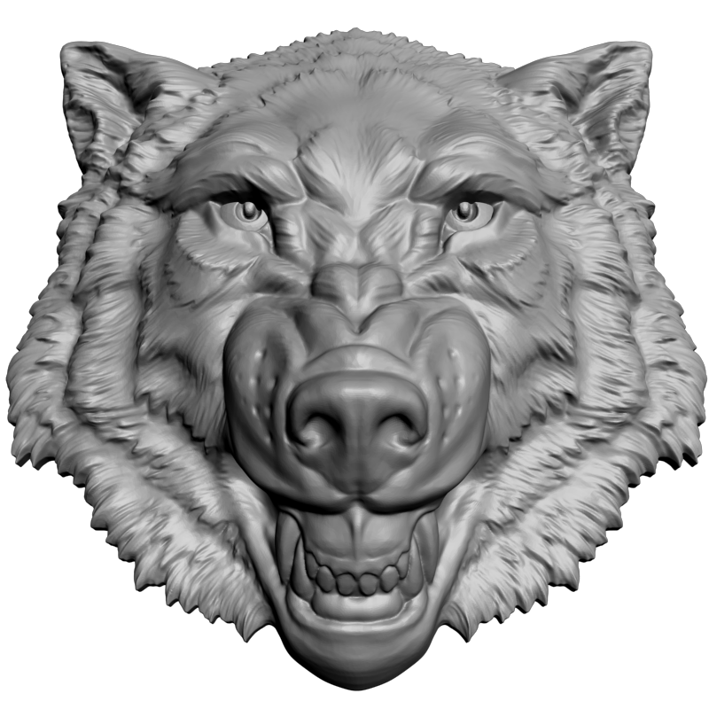 картинка Голова волка F1-239 3D-STL.COM
