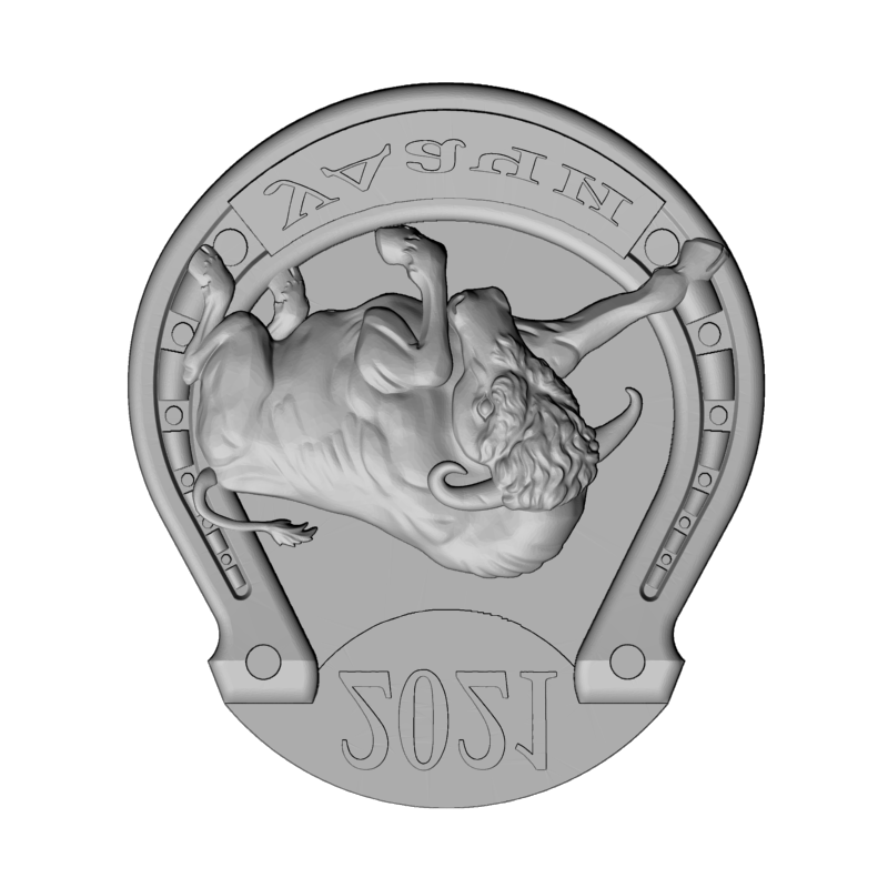 картинка Бык с годом на удачу P4-603 3D-STL.COM