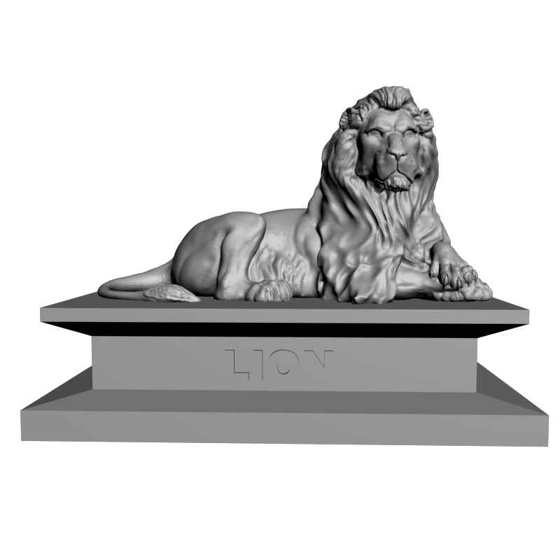 картинка Лев на постаменте F1-297 3D-STL.COM