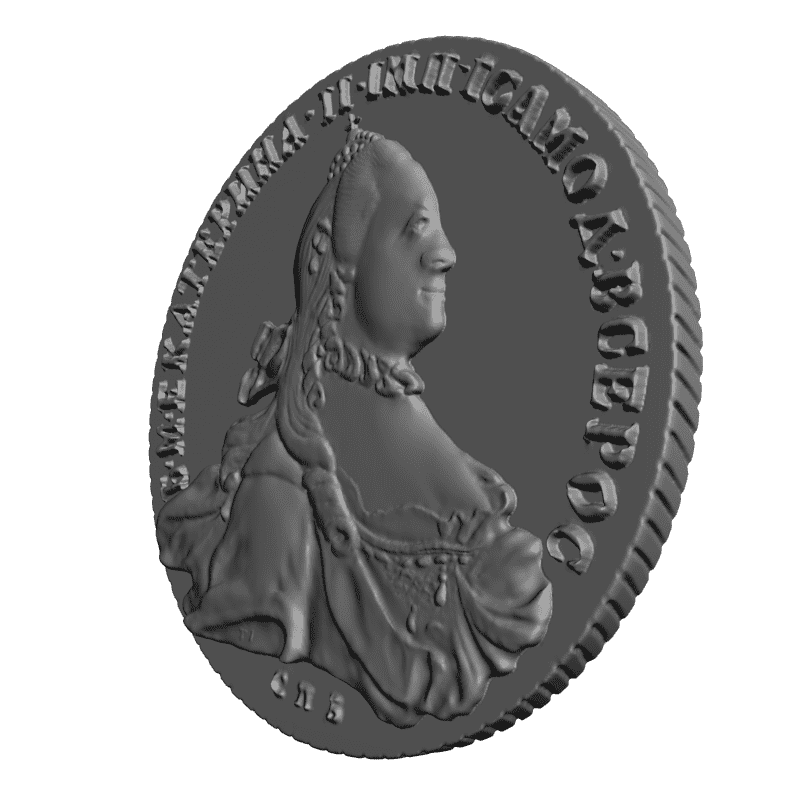картинка Один рубль 1764г P4-219 3D-STL.COM