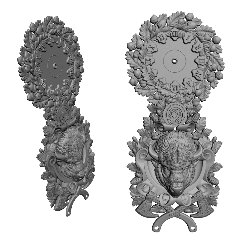 картинка Часы с зубром P3-098 3D-STL.COM