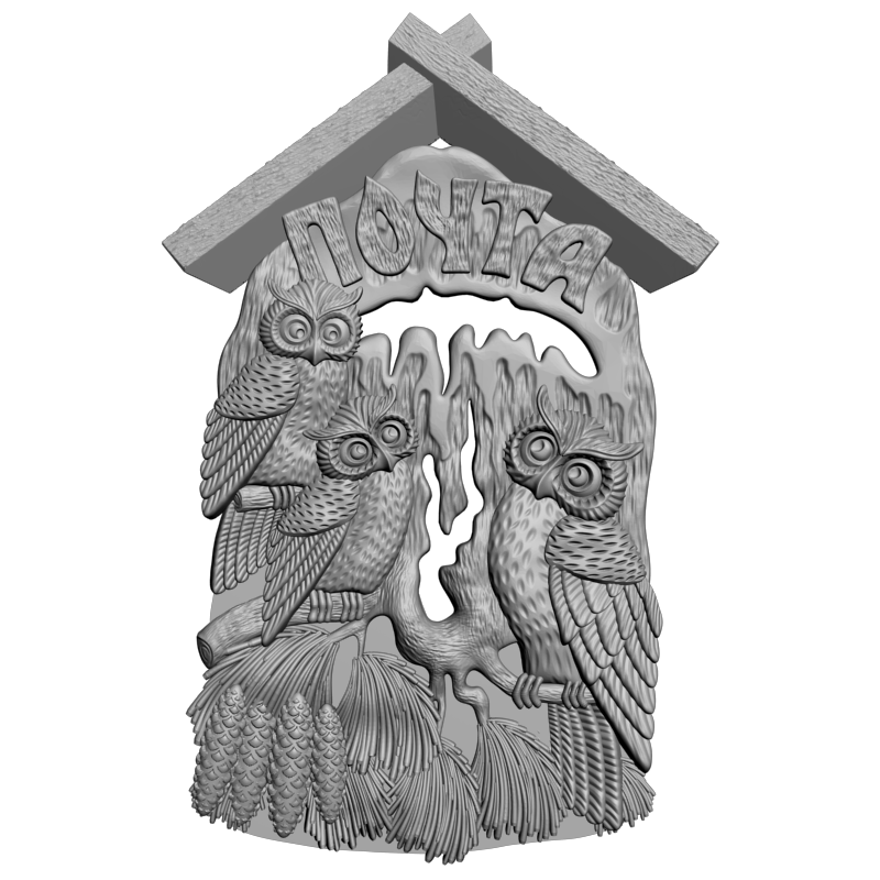 картинка Почтовый ящик Совы P4-320 3D-STL.COM