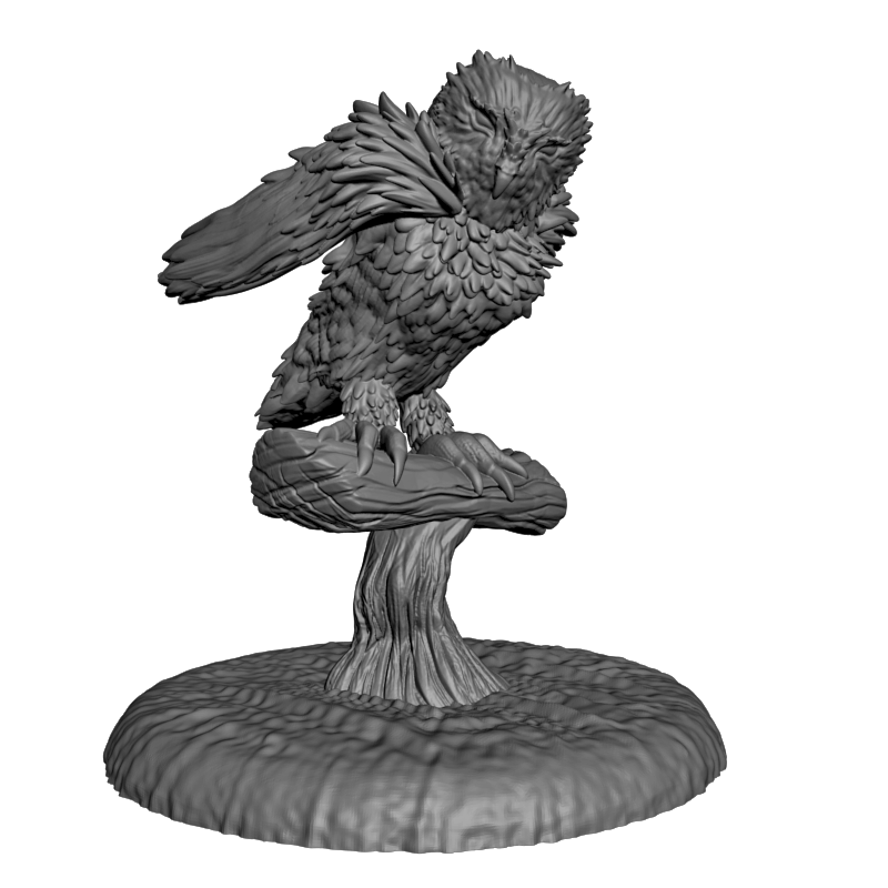 картинка Сова на декоративной подставке F3-084 3D-STL.COM