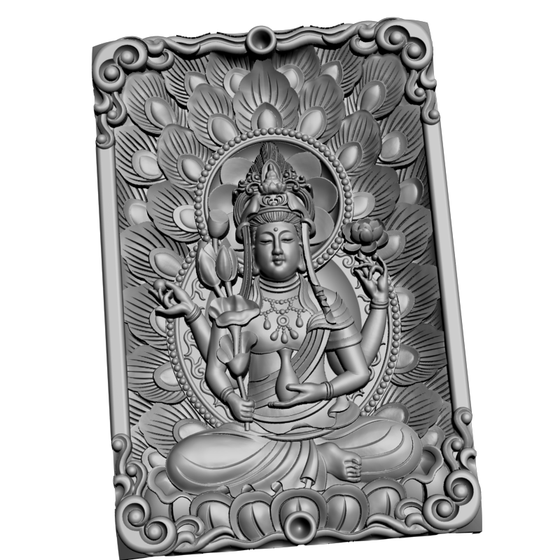 картинка Гуаньинь павлин V9-103 3D-STL.COM