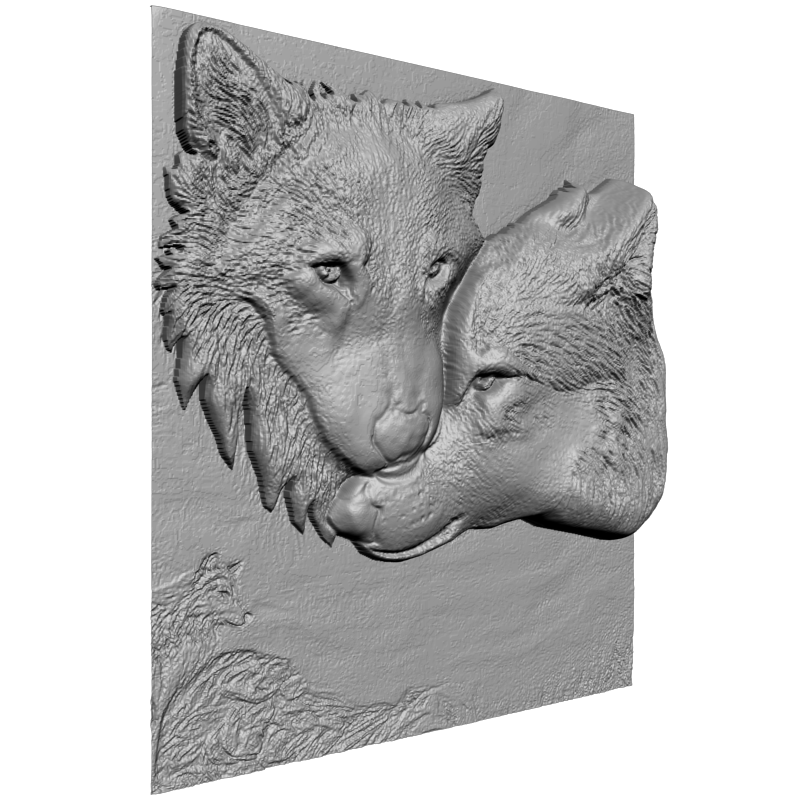 картинка Волчье счастье D12-664 3D-STL.COM