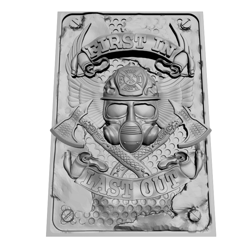 картинка Знак пожарного со щитом с крыльями RG3-097 3D-STL.COM