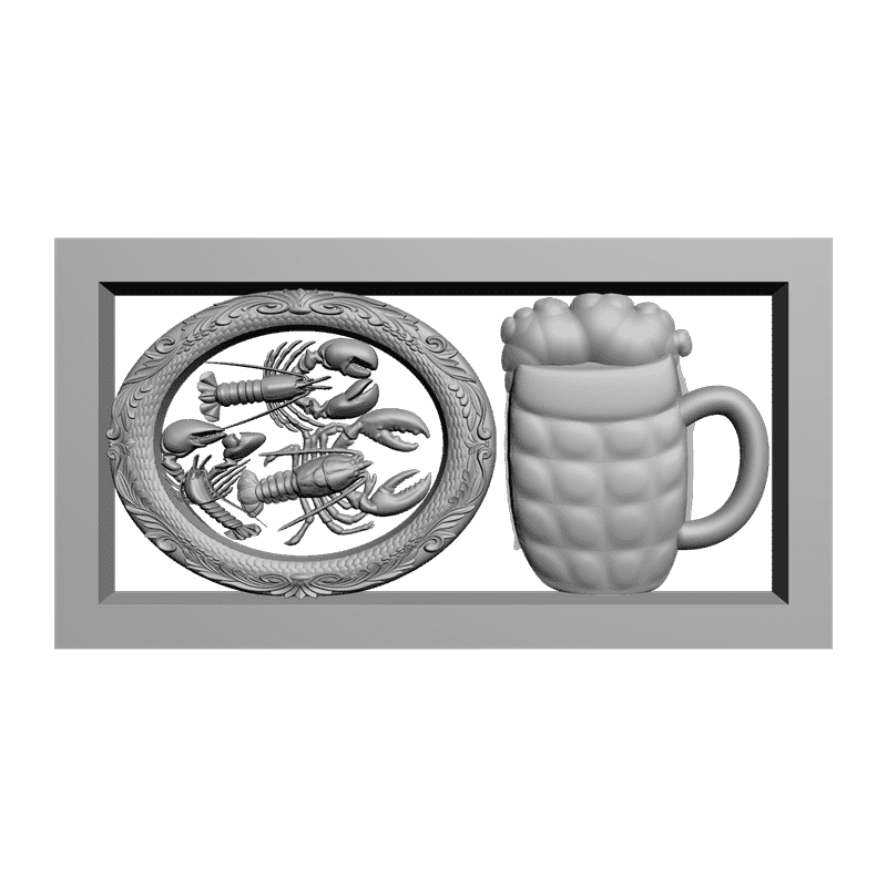 картинка Пиво и раки P4-117 3D-STL.COM
