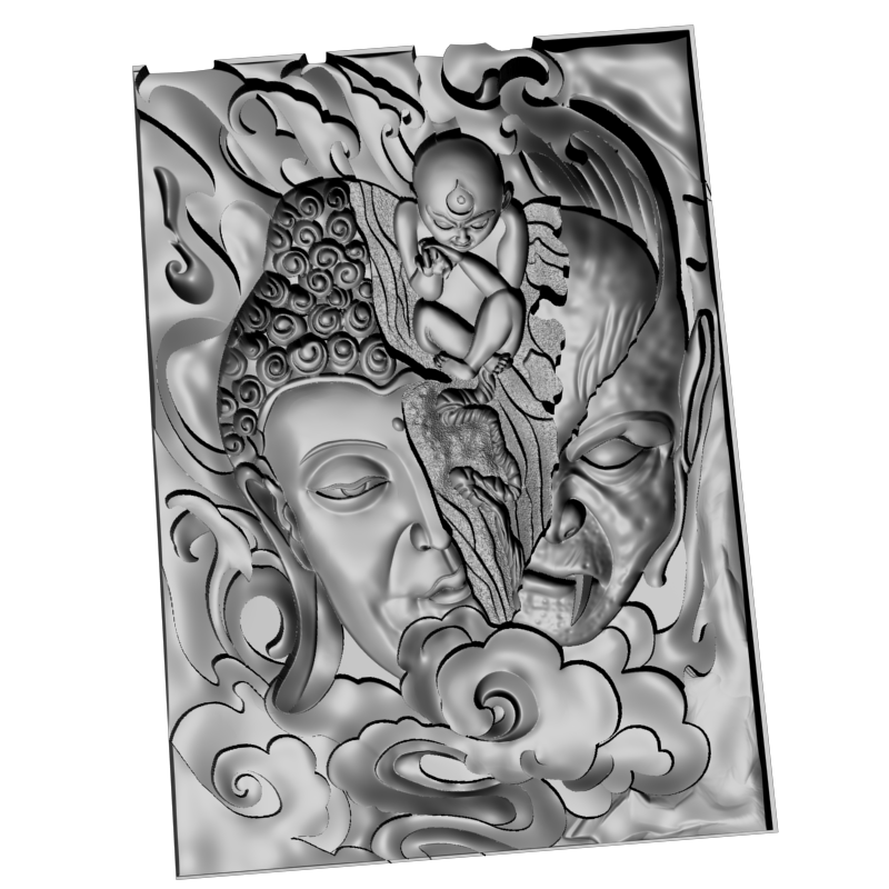 картинка Будда и Демон V9-092 3D-STL.COM