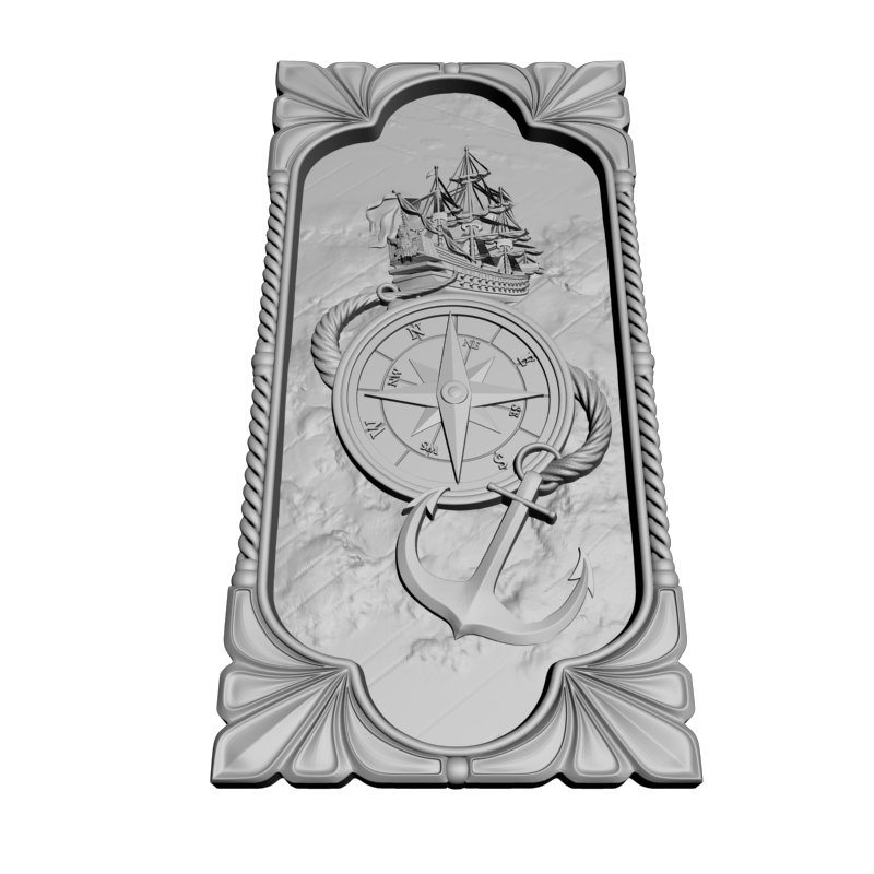 картинка Морские нарды с кораблём и компасом PI2-142 3D-STL.COM
