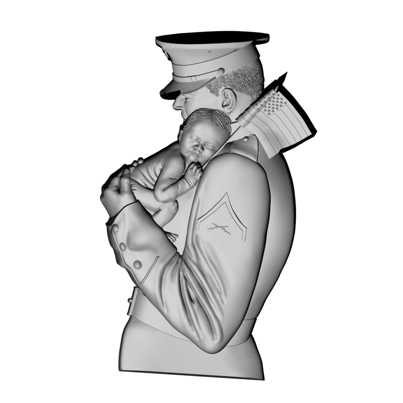 картинка Солдат и ребенок L1-114 3D-STL.COM