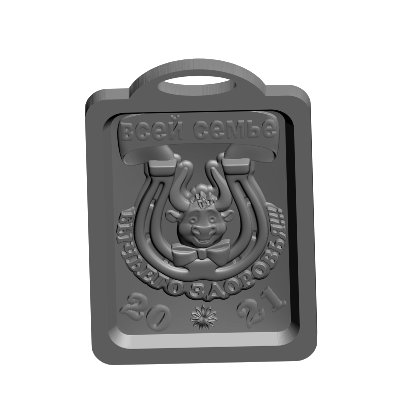 картинка Новогодняя разделочная доска Бычёк RP4-021 3D-STL.COM