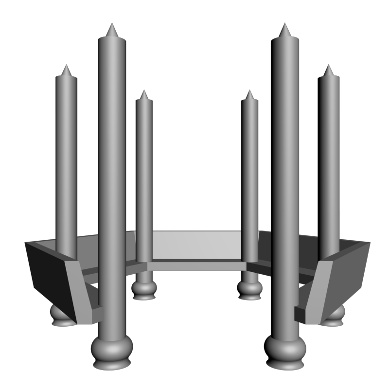картинка Беседка - скамейка и столбы H1-043 3D-STL.COM