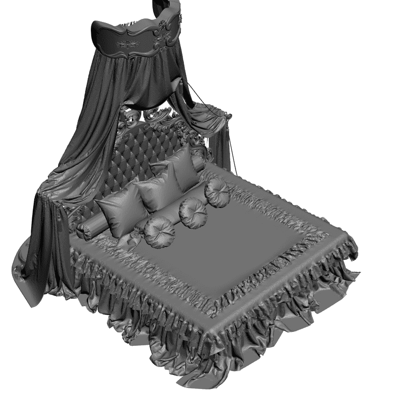 картинка Кровать с балдахином M4-001 3D-STL.COM