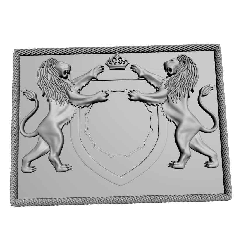 картинка Геральдические львы RG3-093 3D-STL.COM