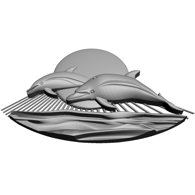 картинка Пара дельфинов D12-633 3D-STL.COM